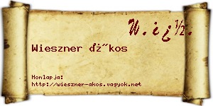 Wieszner Ákos névjegykártya